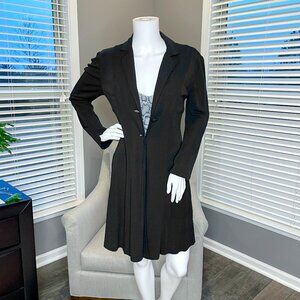 Vintage Cabi Y2K Long Black Rayon Topper Duster XS Style #102